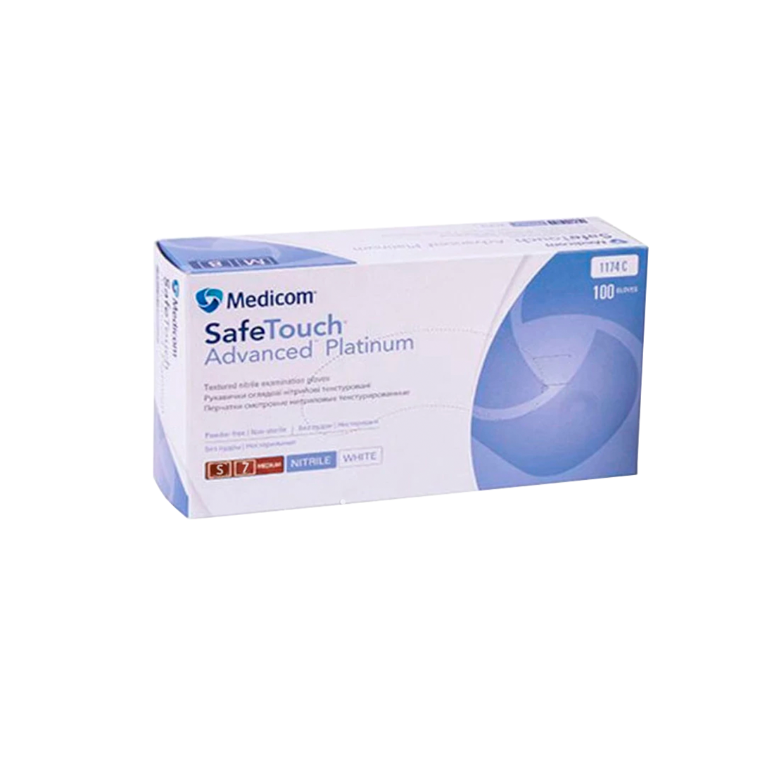 Рукавички нітрил Medicom Safe Touch білі (100 шт.): XS - S - M - L 