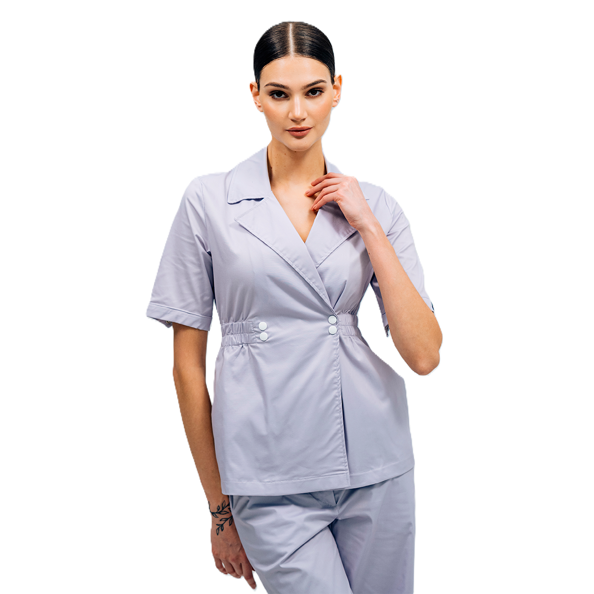 Медицинский женский топ 148 лиловый  48 / M-L от In White