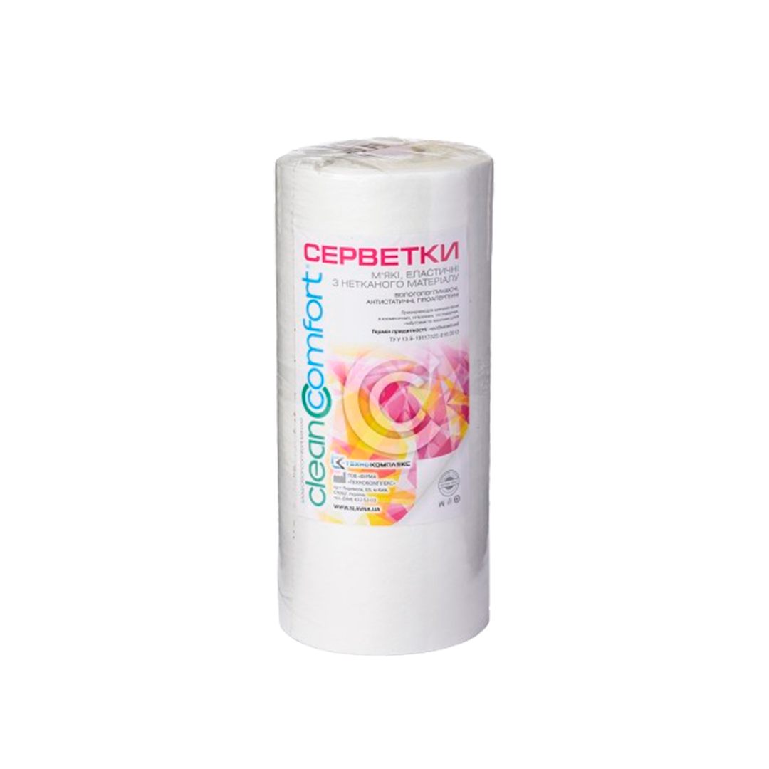 Салфетки косметологические гладкие CleanComfort спанлейс (100 шт.): 25 х 30 - 30 х 50 - 30 х 30 