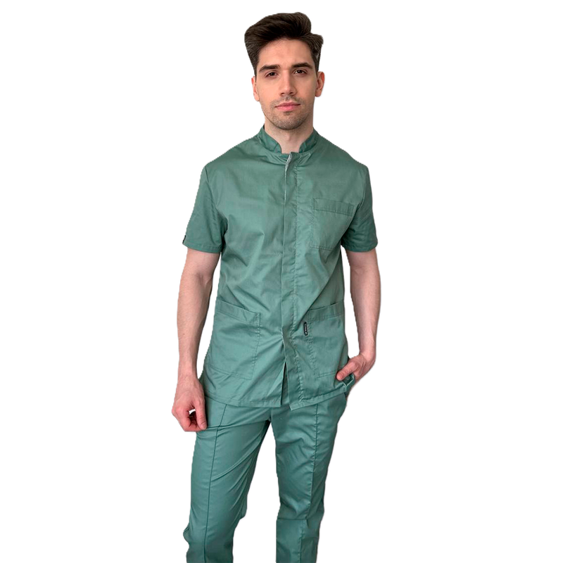 Медицинский мужской костюм 20182 оливковый