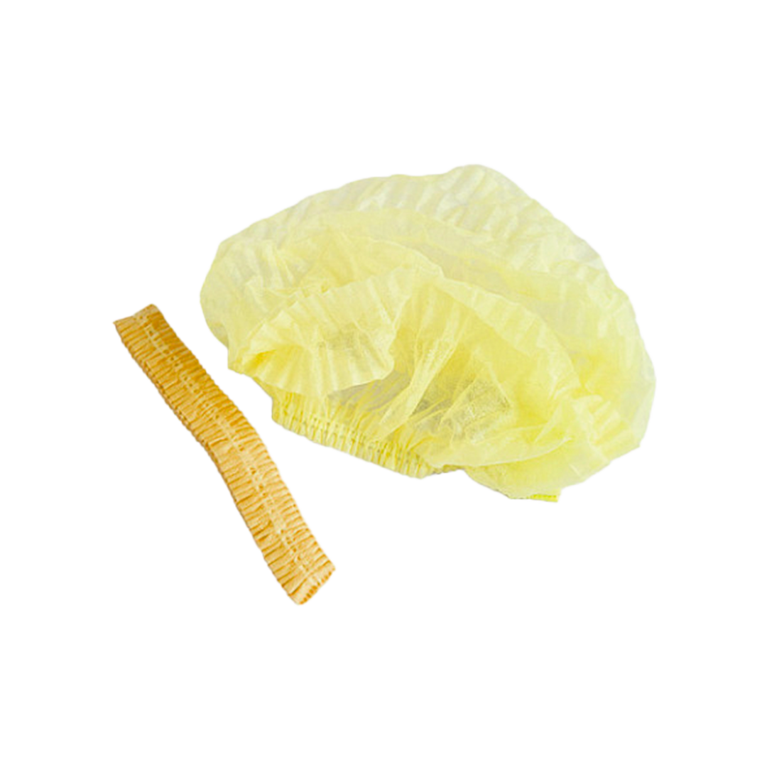 Шапочки одноразовые с двойной резинкой (100 шт.): Белый - Розовый - Черный - Желтый - Голубой - Красный - Фиолетовый 