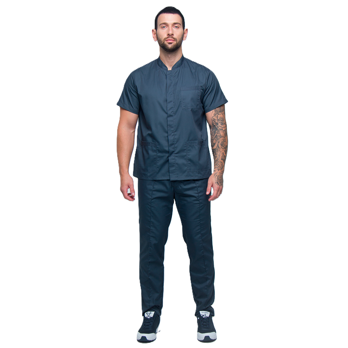 Медицинский мужской костюм 20182 мокрый асфальт светлый: 42 / XXS - 46 / S - 62 / 6XL - 44 / XS - 58 / 4XL 