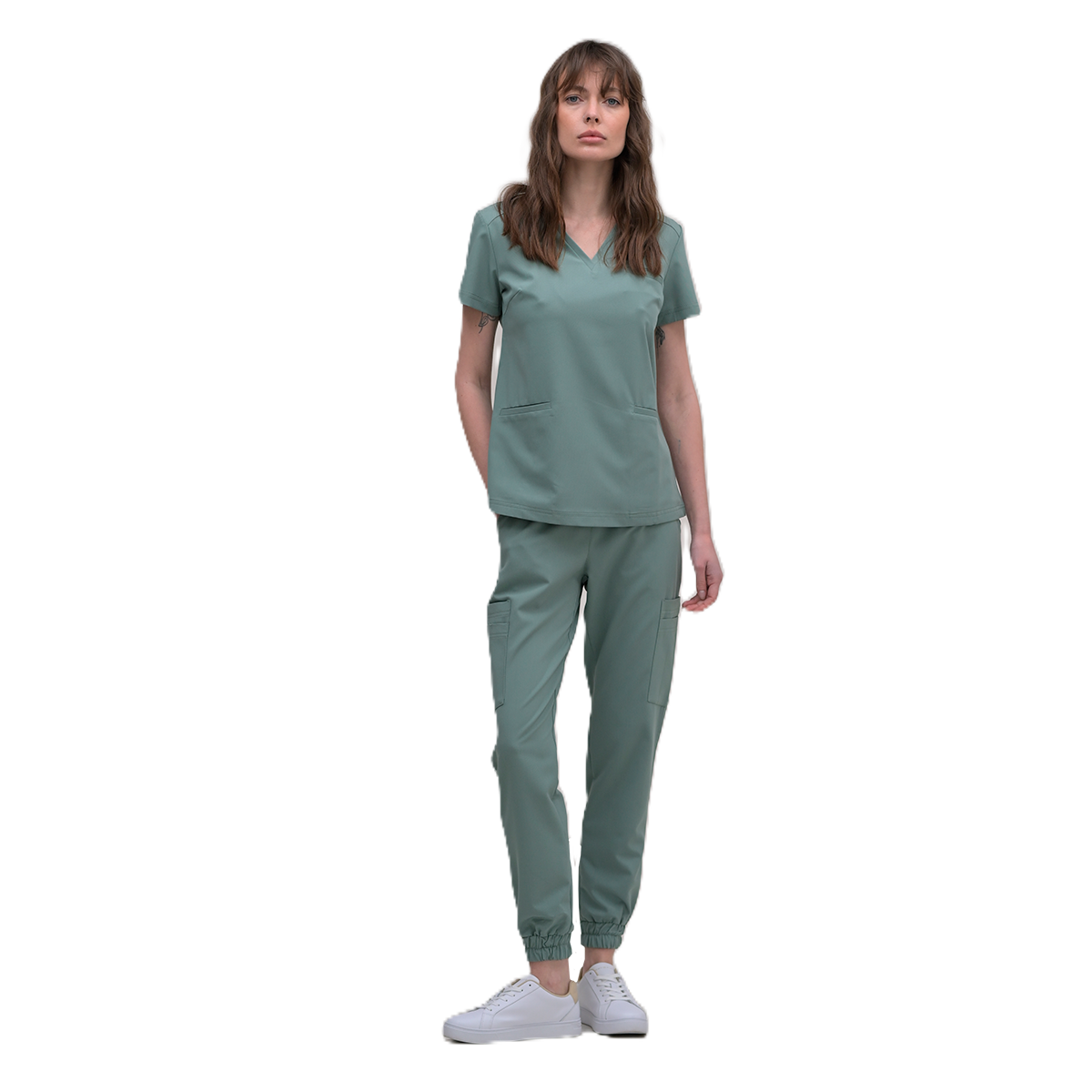 Медичний жіночий костюм 41693 S оливка 58 / 3XL - 40 / XS від виробника