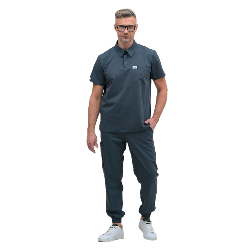 Медицинский мужской костюм 50471 S мокрый асфальт