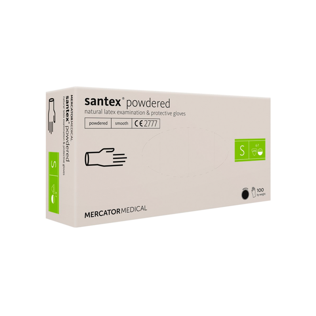 Рукавички латексні SANTEX оп. н/с (100 шт.) XS - S - M від виробника