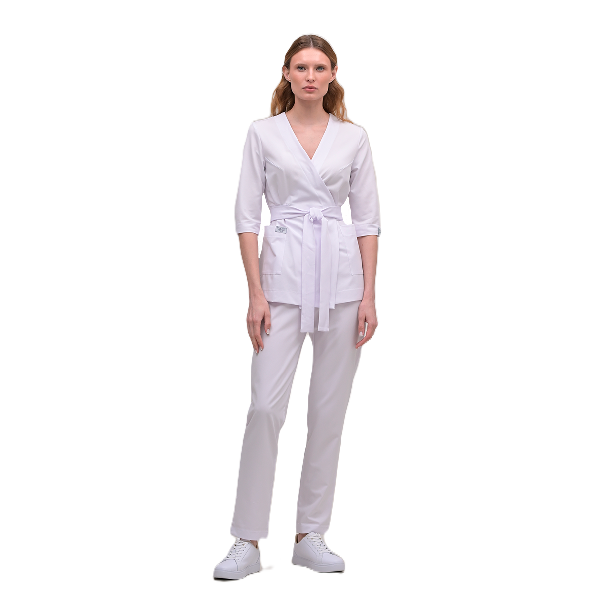 Медицинский женский костюм 41296 S белый 56 / XXL - 52 / L-XL - 48 / M-L - 44 / S-M - 58 / 3XL - 54 / XL - 50 / L - 42 / S - 40 / XS от производителя