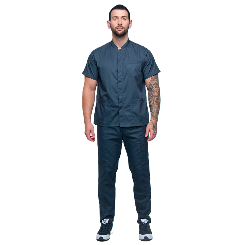 Медицинский мужской костюм 20182 мокрый асфальт светлый