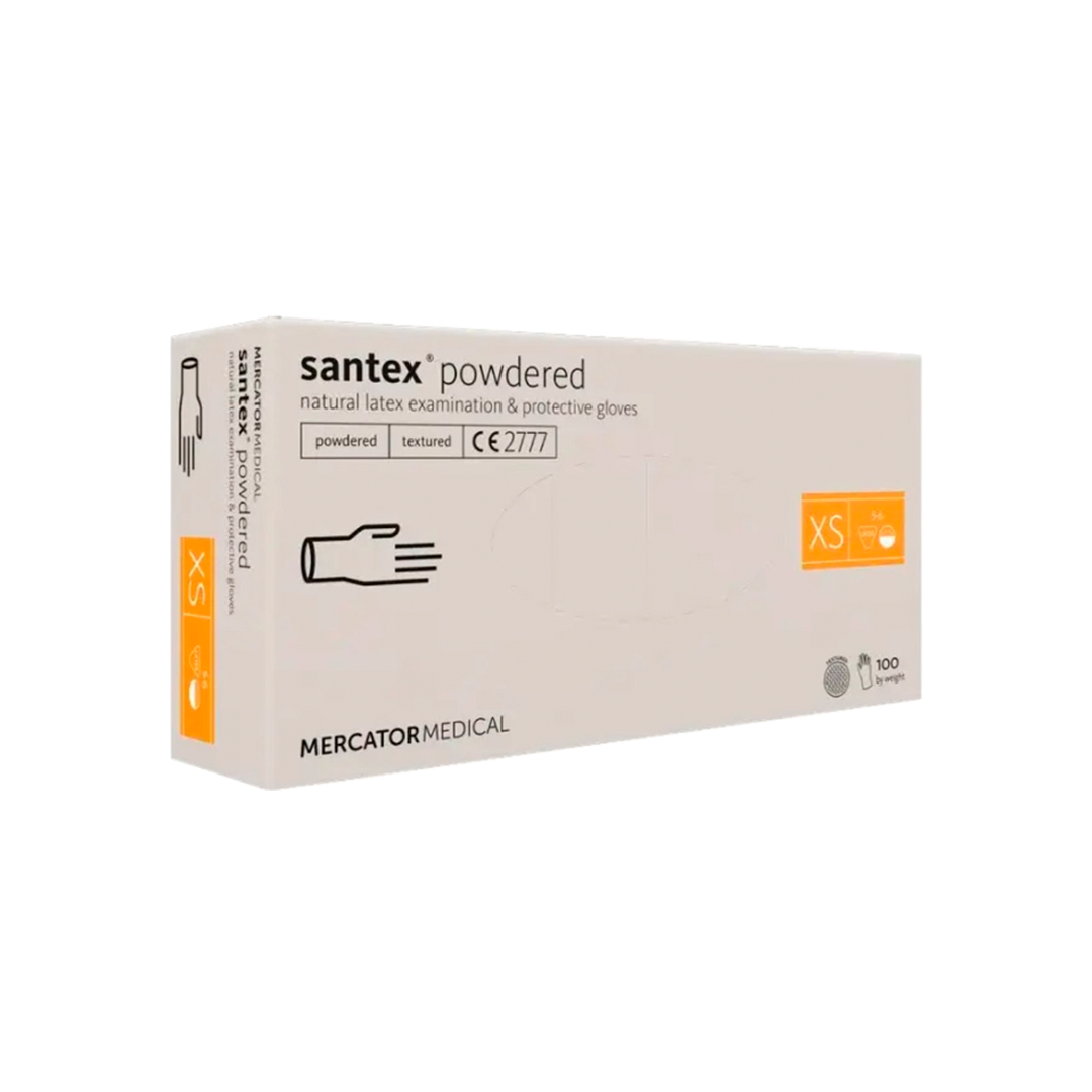 Перчатки латексные SANTEX оп. н/с (100 шт.): XS - S - M 