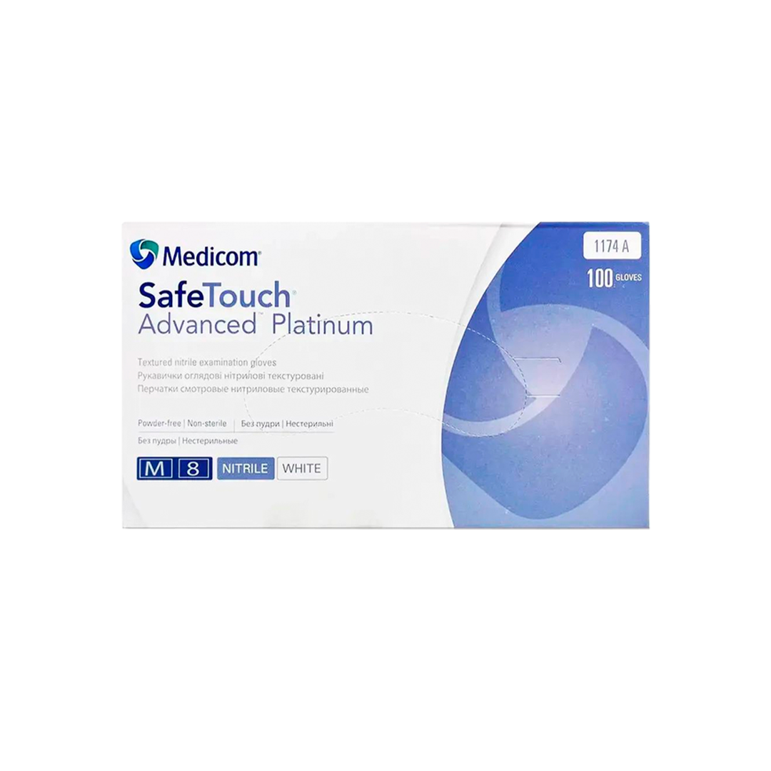 Перчатки нитрил Medicom Safe Touch белые (100 шт.) XS - S - M - L от производителя