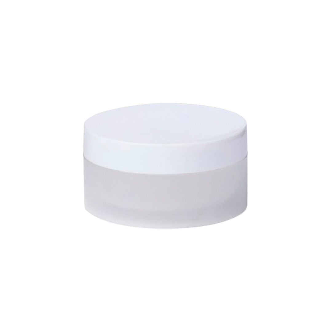 Баночка прозрачная с белой крышкой Милан: 100 мл - 50 мл 