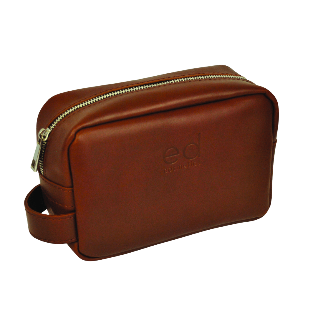 MEN LEATHER COSMETIC BAG BROWN: 1 шт. - 7695₴