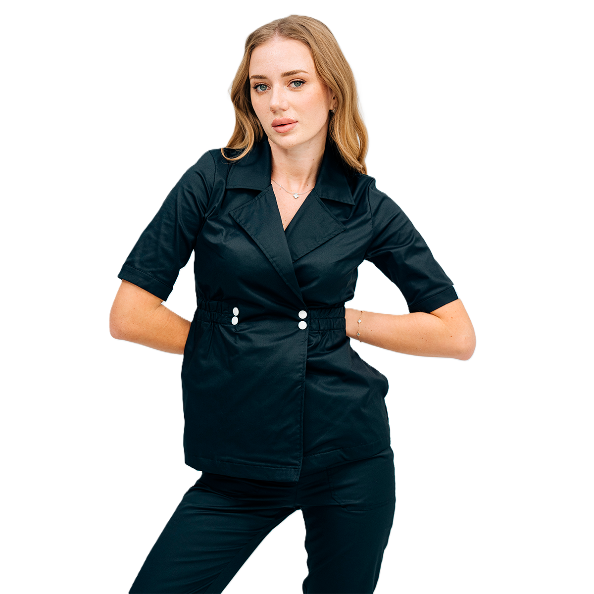 Медичний жіночий топ 148 чорний: 48 / M-L - 46 / M - 52 / L-XL - 44 / S-M - 50 / L - 42 / S 