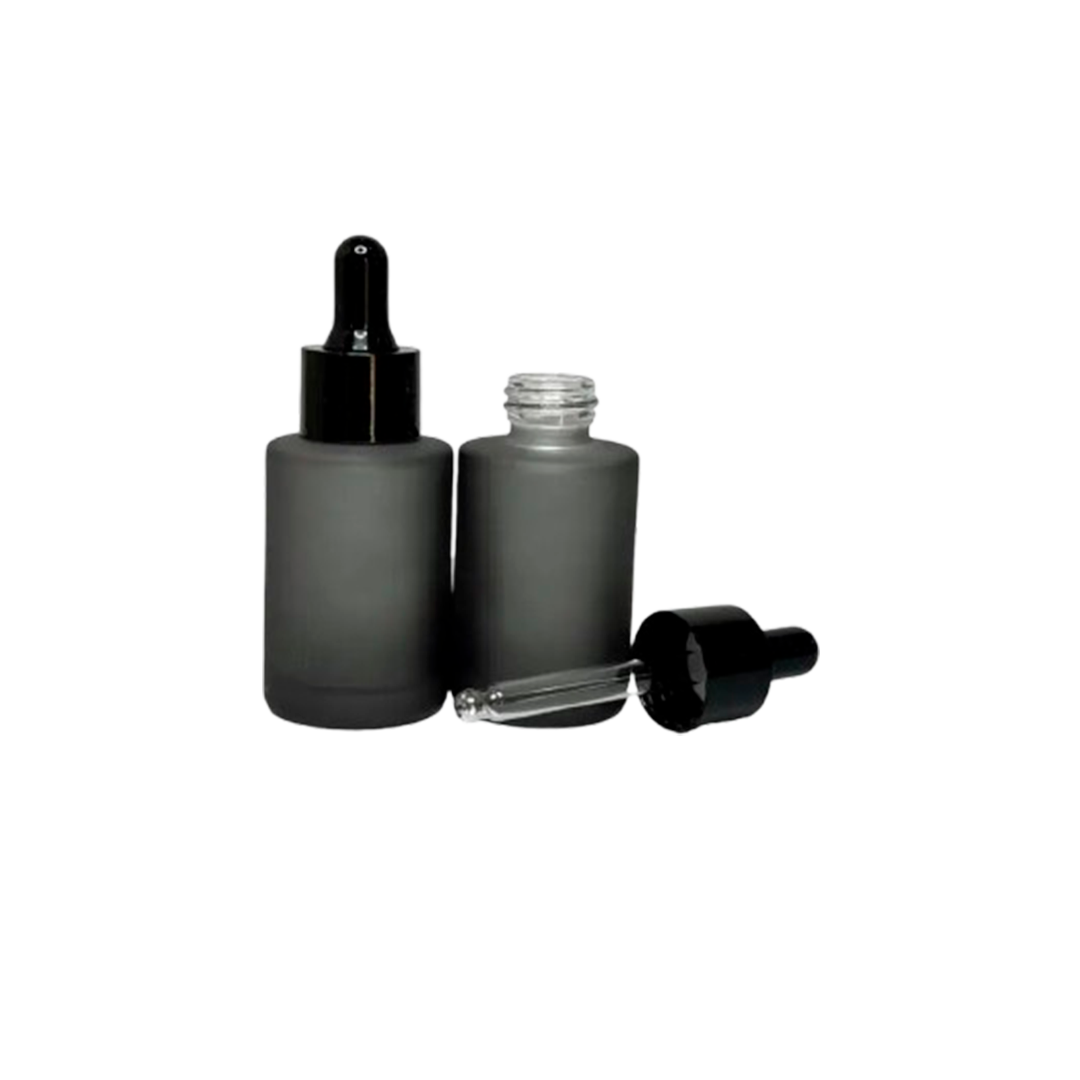 Бутылочка 30 мл с пипеткой стекло Оникс: Бирюзовый - Черный 