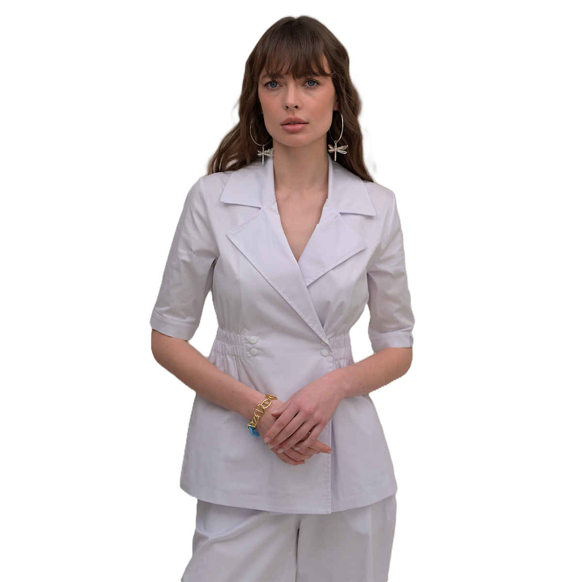 Медицинский женский топ 148 белый 54 / XL - 52 / L-XL - 48 / M-L - 46 / M - 42 / S - 40 / XS - 38 / XXS - 44 / S-M от производителя