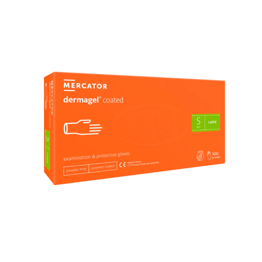 Рукавички латексні Dermagel Coated (100 шт.): S - M - L 