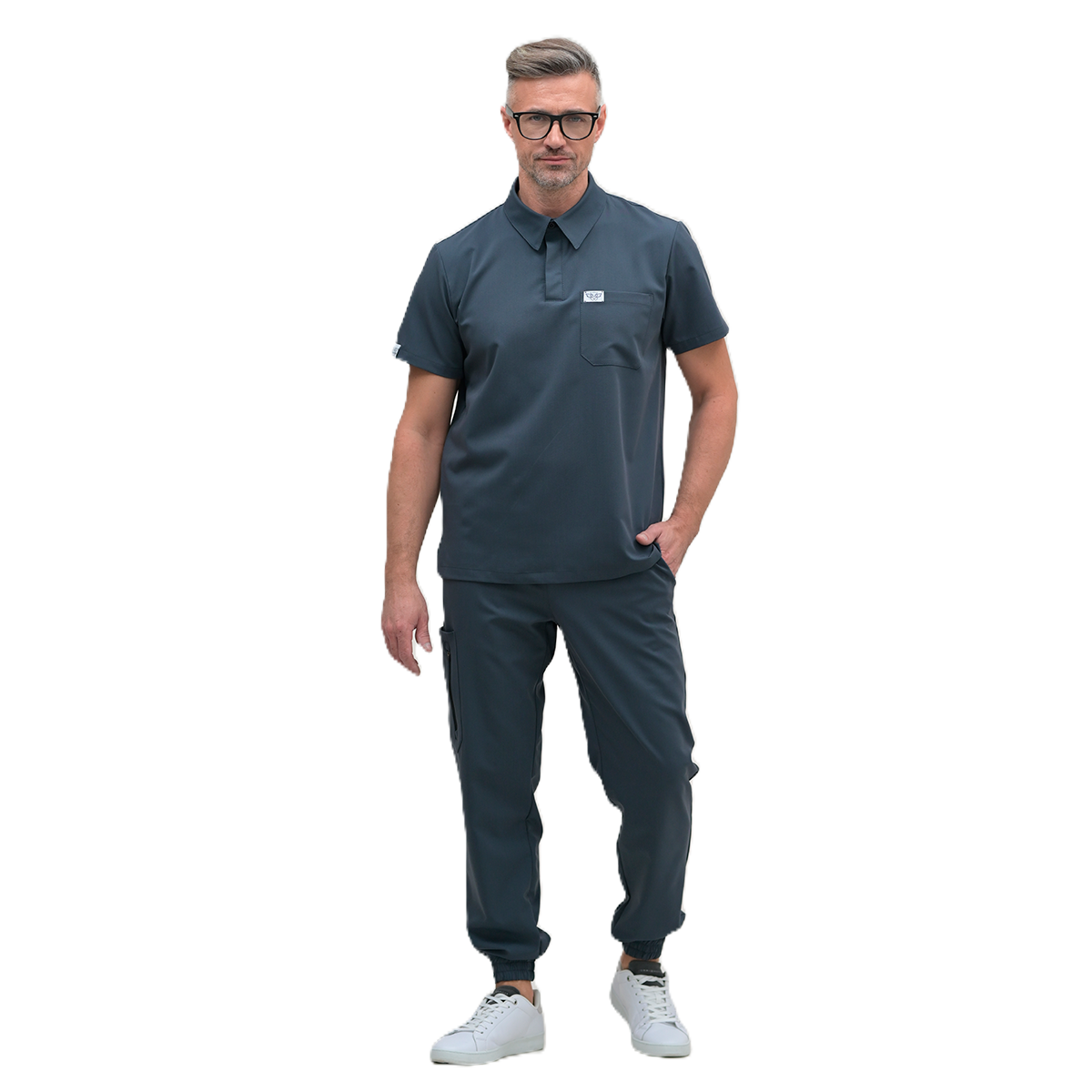 Медицинский мужской костюм 50471 S мокрый асфальт: 60 / 5XL - 58 / 4XL 