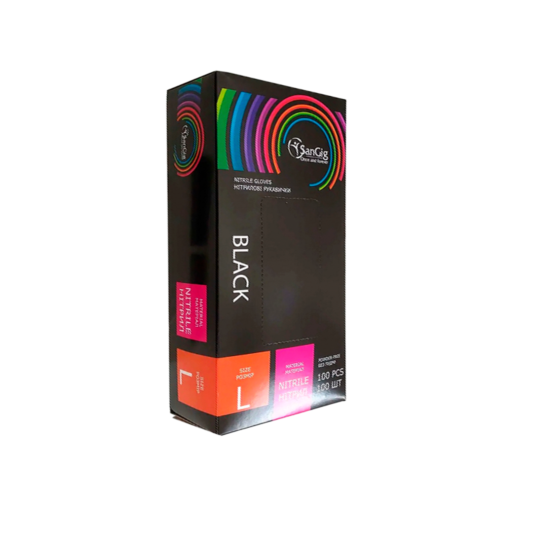 Перчатки нитриловые черные (100 шт.): XS - S - M - L - 299,16₴