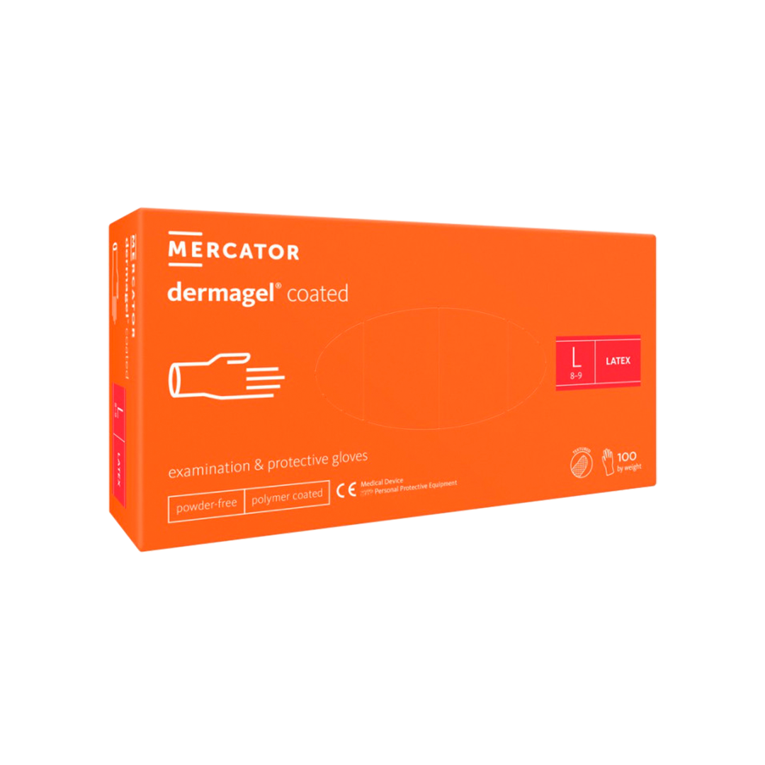 Перчатки латексные Dermagel Coated (100 шт.) S - M - L от производителя