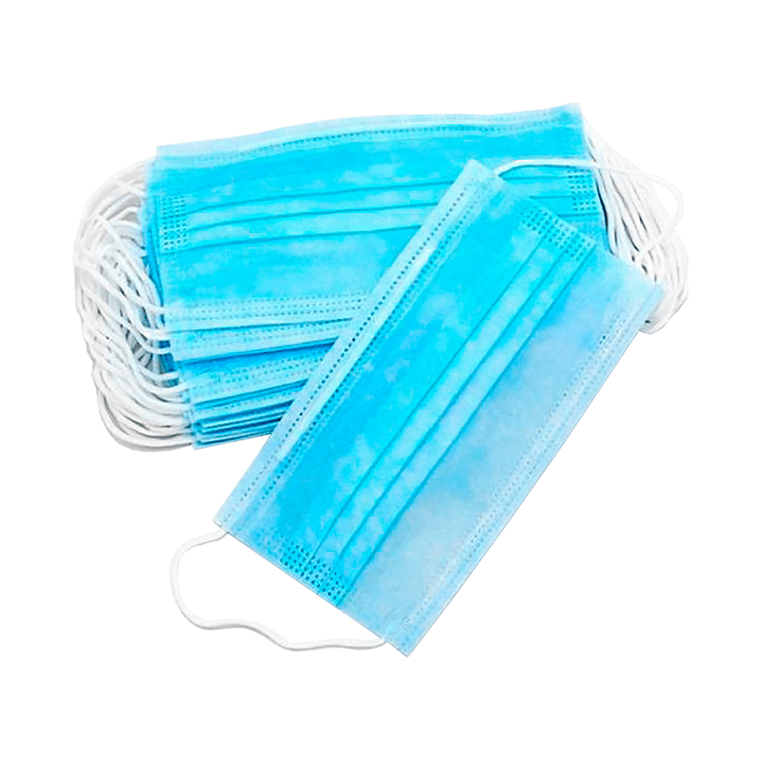 Маски одноразовые 3-х шаровые голубые: 50 шт - 153,36₴